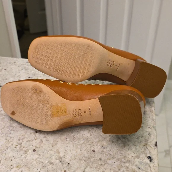 Tory Burch Brown Studded Loafers - Picture 5 of 6